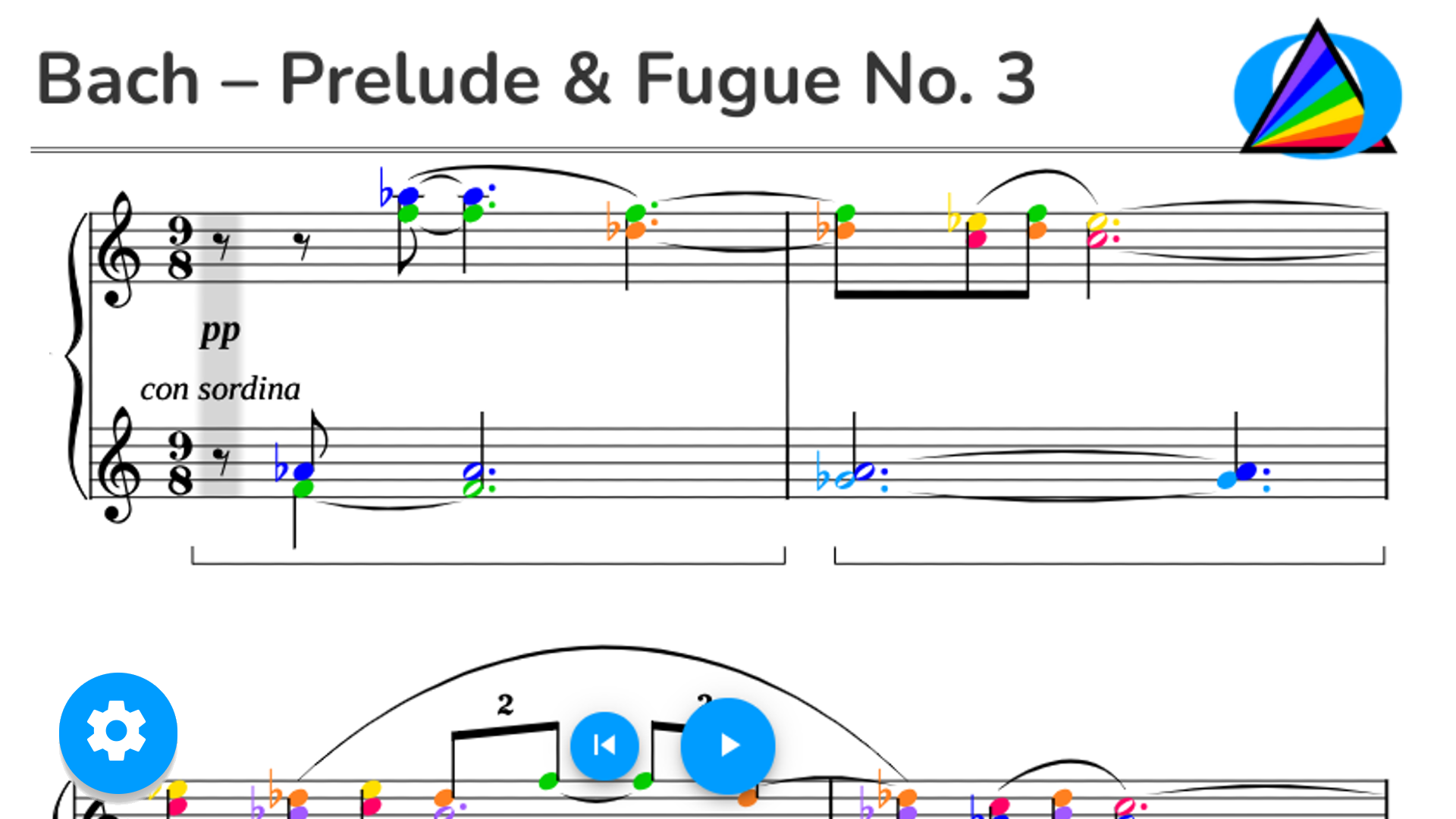 prismanote thumb Bach – Prelude & Fugue No. 3 in C-Sharp Major (BWV 848)
