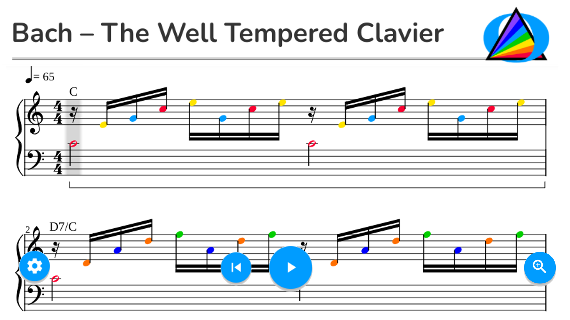 Prismanote – Bach – The Well Tempered Clavier BWV 846 Snippet Thumbnail