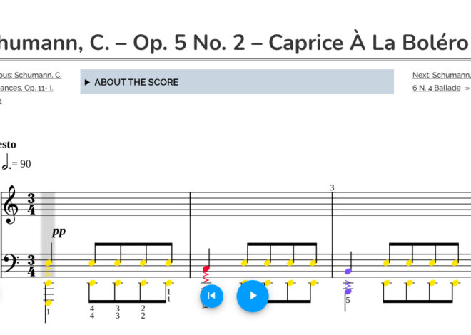 Schumann, C. – Op. 5 No. 2 – Caprice à la Boléro