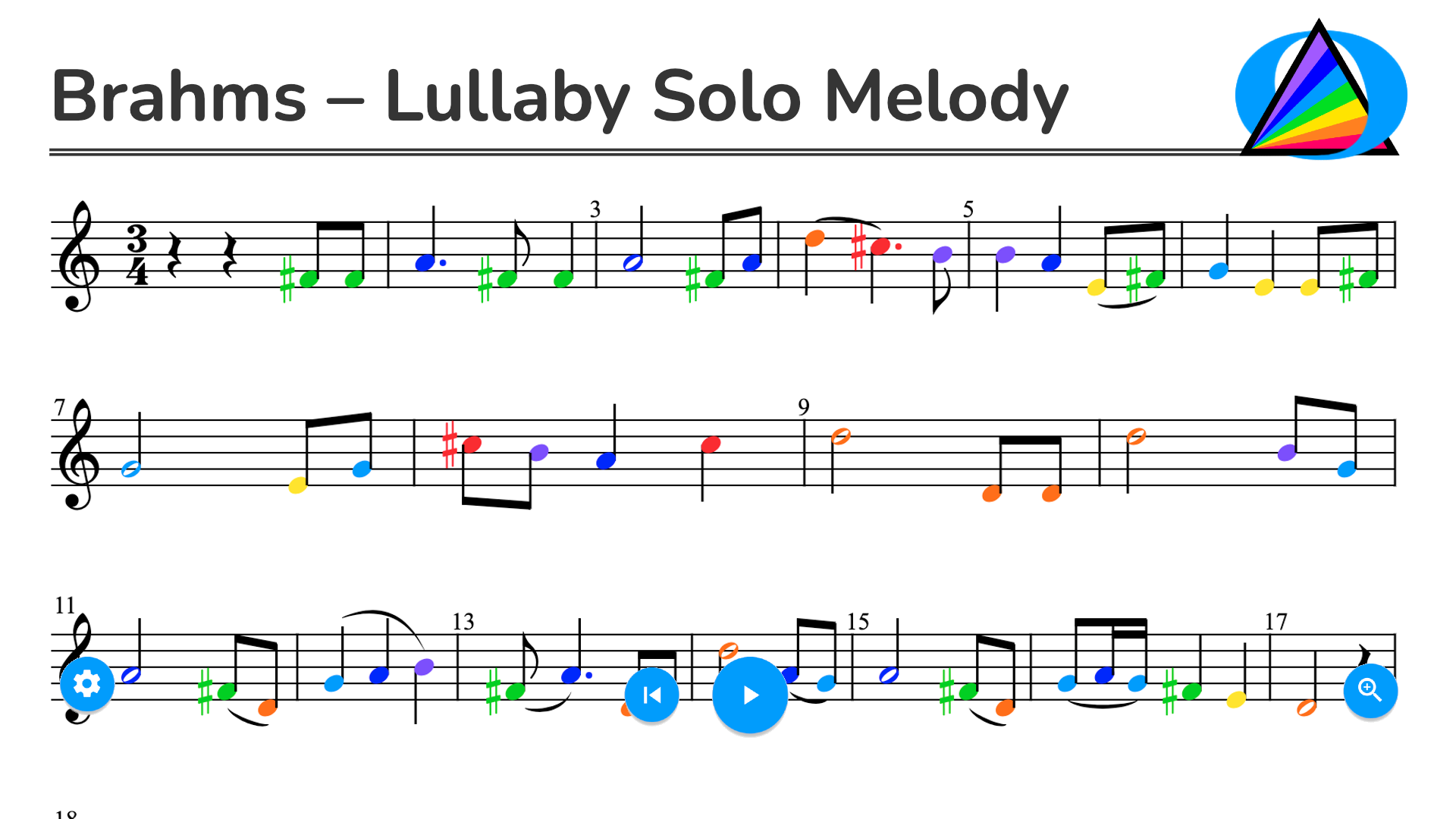 Brahms – Lullaby Solo Melody